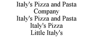 ITALY'S PIZZA AND PASTA COMPANY ITALY'S PIZZA AND PASTA ITALY'S PIZZA LITTLE ITALY'S