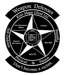 WEAPON DEFENSES KRAV MAGA GHOST LLC FIGHTING SELF~DEFENSE PHYSICAL FITNESS DON'T BECOME A VICTIM. LAW ENFORCEMENT/ MILITARY KRAV KIDS KRAV FIT CIVILIANS WOMEN'S SELF DEFENSE ISRAELI SELF DEFENSE CC