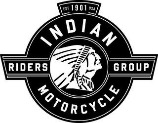 INDIAN MOTORCYLCE RIDERS GROUP EST 1901 USA
