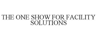 THE ONE SHOW FOR FACILITY SOLUTIONS