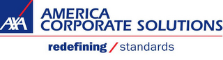 AXA AMERICA CORPORATE SOLUTIONS REDEFINING / STANDARDS