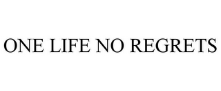 ONE LIFE NO REGRETS