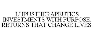 LUPUSTHERAPEUTICS INVESTMENTS WITH PURPOSE. RETURNS THAT CHANGE LIVES.