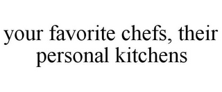 YOUR FAVORITE CHEFS, THEIR PERSONAL KITCHENS