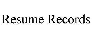 RESUME RECORDS