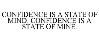 CONFIDENCE IS A STATE OF MIND. CONFIDENCE IS A STATE OF MINE.