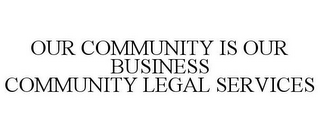 OUR COMMUNITY IS OUR BUSINESS COMMUNITY LEGAL SERVICES