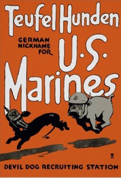 TEUFEL HUNDEN GERMAN NICKNAME FOR U.S. MARINES DEVIL DOG RECRUITING STATION