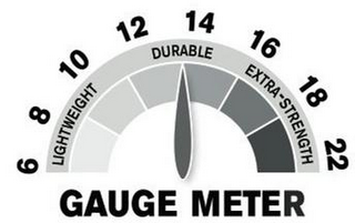 GAUGE METER LIGHTWEIGHT DURABLE EXTRA-STRENGTH 6 8 10 12 14 16 18 22