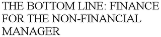 THE BOTTOM LINE: FINANCE FOR THE NON-FINANCIAL MANAGER