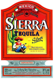 SIERRA TEQUILA SILVER MEXICO JALISCO MEXICO ELABORADO DE AGAVE AZUL HECHO EN MEXICO IMPORTED