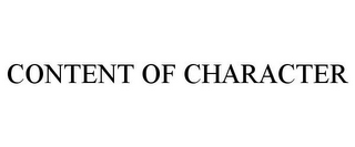 CONTENT OF CHARACTER