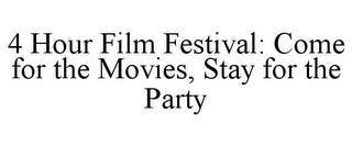 4 HOUR FILM FESTIVAL: COME FOR THE MOVIES, STAY FOR THE PARTY