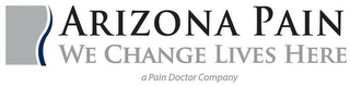 ARIZONA PAIN WE CHANGE LIVES HERE A PAIN DOCTOR COMPANY