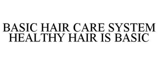 BASIC HAIR CARE SYSTEM HEALTHY HAIR IS BASIC