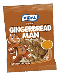 VIDAL GUMMI GINGERBREAD MAN SIN GLUTEN FREE NET WEIGHT 7 OZ (200G)