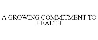 A GROWING COMMITMENT TO HEALTH