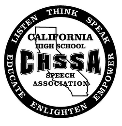 LISTEN THINK SPEAK EDUCATE ENLIGHTEN EMPOWER CALIFORNIA HIGH CHSSA SPEECH ASSOCIATION