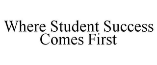 WHERE STUDENT SUCCESS COMES FIRST