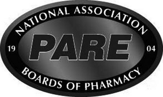 1904 NATIONAL ASSOCIATION BOARDS OF PHARMACY PARE