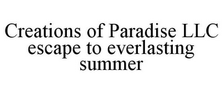 CREATIONS OF PARADISE LLC ESCAPE TO EVERLASTING SUMMER