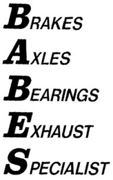 BABES BRAKES AXLES BEARINGS EXHAUST SPECIALIST