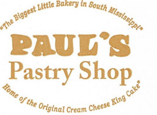 PAUL'S PASTRY SHOP "THE BIGGEST LITTLE BAKERY IN SOUTH MISSISSIPPI" HOME OF THE ORGINIAL CREAM CHEESE KING CAKE"