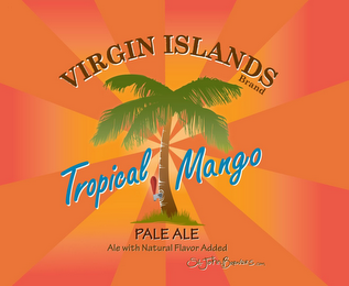 VIRGIN ISLANDS BRAND TROPICAL MANGO PALE ALE ALE WITH NATURAL FLAVOR ADDED ST. JOHN BREWERS.COM