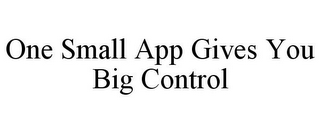 ONE SMALL APP GIVES YOU BIG CONTROL