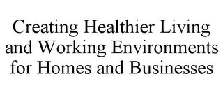 CREATING HEALTHIER LIVING AND WORKING ENVIRONMENTS FOR HOMES AND BUSINESSES