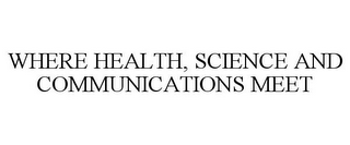 WHERE HEALTH, SCIENCE AND COMMUNICATIONS MEET