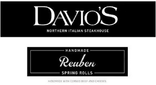 DAVIO'S NORTHERN ITALIAN STEAKHOUSE HANDMADE REUBEN SPRING ROLLS HANDMADE WITH CORNED BEEF AND CHEESES