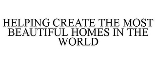 HELPING CREATE THE MOST BEAUTIFUL HOMES IN THE WORLD