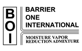 BOI BARRIER ONE INTERNATIONAL MOISTURE VAPOR REDUCTION ADMIXTURE