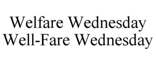 WELFARE WEDNESDAY WELL-FARE WEDNESDAY