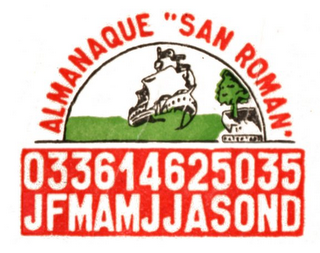 ALMANAQUE "SAN ROMAN" - 033614625035 JFMAMJJASOND