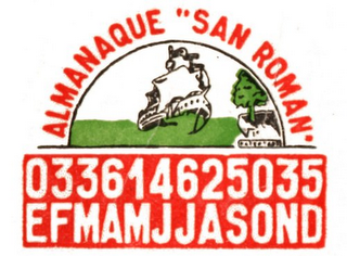 ALMANAQUE "SAN ROMAN" - 033614625035 EFMAMJJASOND