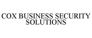 COX BUSINESS SECURITY SOLUTIONS