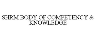 SHRM BODY OF COMPETENCY & KNOWLEDGE