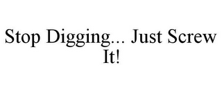 STOP DIGGING... JUST SCREW IT!