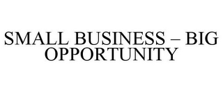 SMALL BUSINESS - BIG OPPORTUNITY