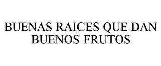 BUENAS RAICES QUE DAN BUENOS FRUTOS