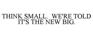 THINK SMALL. WE'RE TOLD IT'S THE NEW BIG.