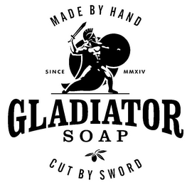 GLADIATOR SOAP MADE BY HAND CUT BY SWORD SINCE MMXIV