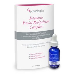 G TECHNOLOGIES INTENSIVE FACIAL REVITALIZER COMPLEX SEVEN ESSENTIAL OILS AND VITAMINS TO REPLENISH AND RESTORE DEPLETED FACIAL NUTRIENTS IN JUST 30 DAYS LEAVES YOUR FACE SUPPLE AND HEALTHIER LOOKING FAST ABSORBING, NON-GREASY DOCOR DEVELOPED DOCTOR TESTED DOCTOR RECOMMENDED