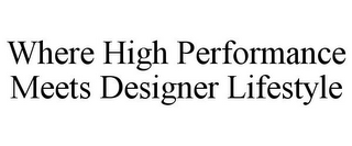 WHERE HIGH PERFORMANCE MEETS DESIGNER LIFESTYLE