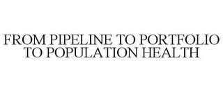 FROM PIPELINE TO PORTFOLIO TO POPULATION HEALTH