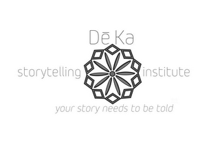 DEKA STORYTELLING INSTITUTE YOUR STORY NEEDS TO BE TOLD