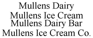 MULLENS DAIRY MULLENS ICE CREAM MULLENS DAIRY BAR MULLENS ICE CREAM CO.