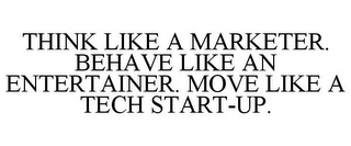 THINK LIKE A MARKETER. BEHAVE LIKE AN ENTERTAINER. MOVE LIKE A TECH START-UP.